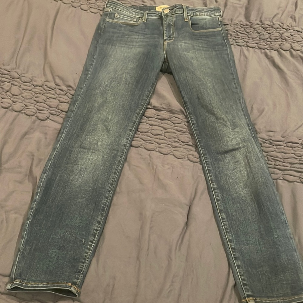 L'AGENCE Blue Skinny Jeans Vintage-Inspired Style